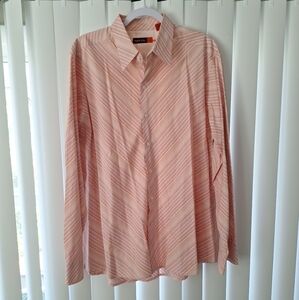 NYNE Striped Button Front Dress Shirt